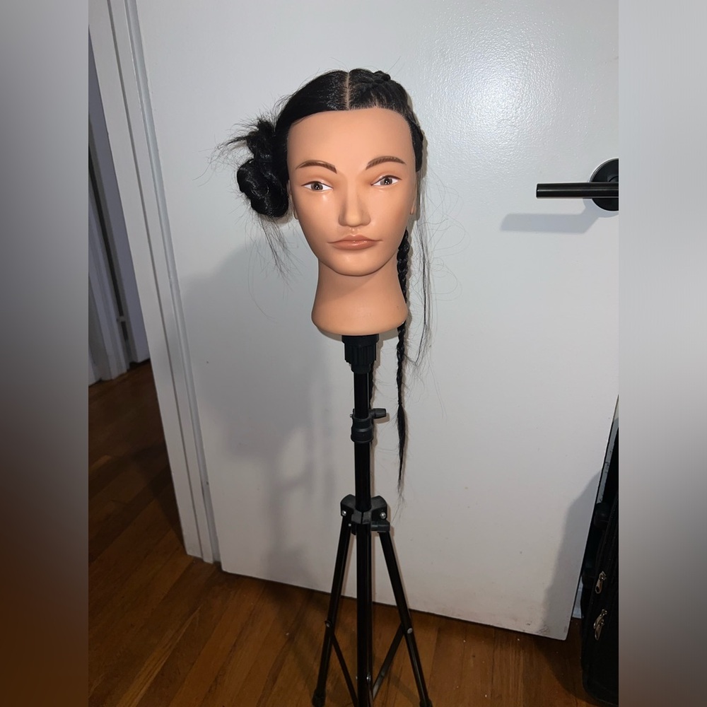 Mannequin Head with Long Black Hair